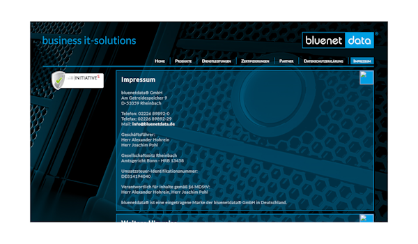 2014 - Neues Logo von bluenetdata und neue Webseite