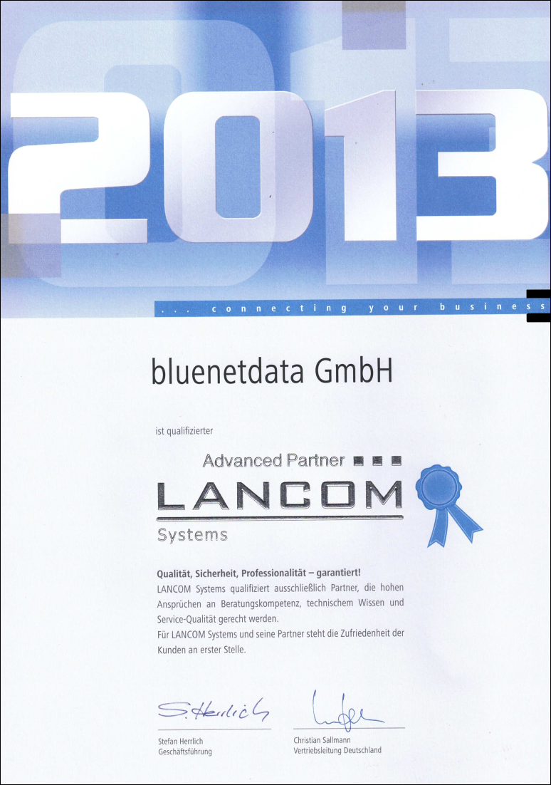 2013 - LANCOM Systems Advanced Partner