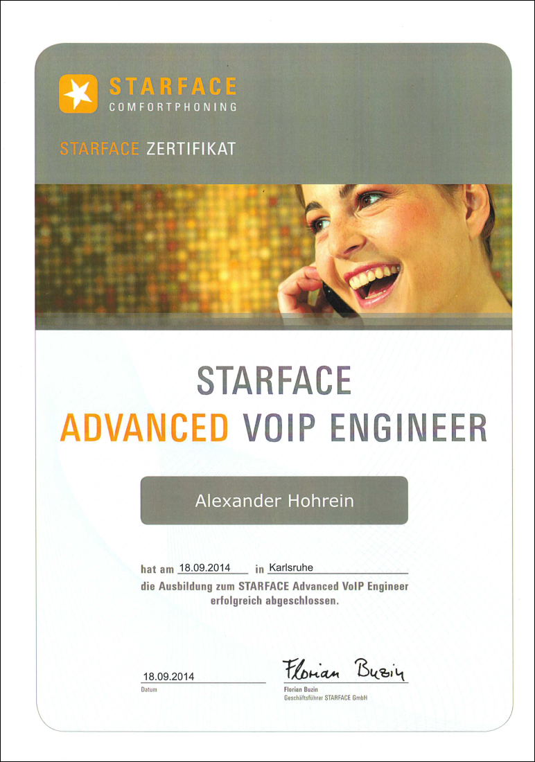 2014 - STARFACE ADVANCED VOIP ENGINEER