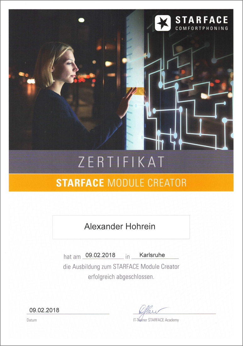2018 - STARFACE MODULE CREATOR